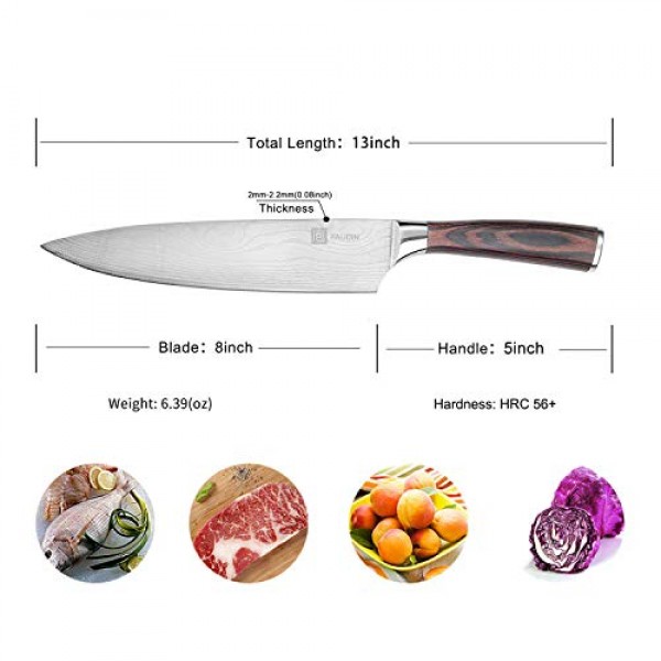 Chef’s Knife - PAUDIN Pro Kitchen Knife, 8-Inch Chefs Knife N1 ma...