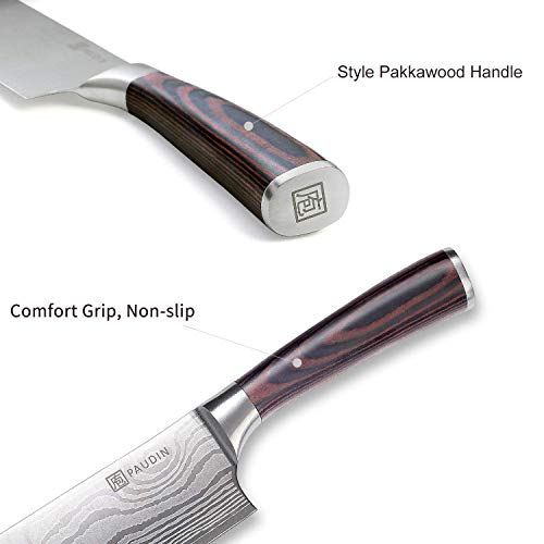 Nakiri Knife - PAUDIN Razor Sharp Meat Cleaver 7 inch High Carbon ...