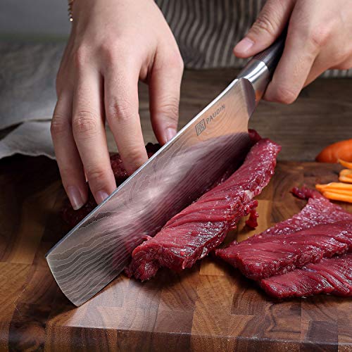 Nakiri Knife - PAUDIN Razor Sharp Meat Cleaver 7 inch High Carbon ...