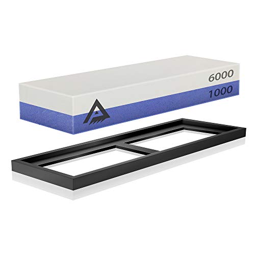 Knife Sharpening Stone Whetstone 2 Side Grit 1000/6000 Sharpener S...