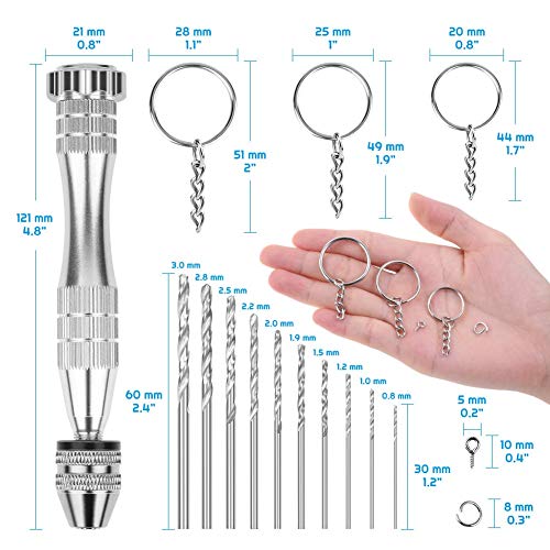 Hand Drill for Resin Molds, Paxcoo 201 PCS Pin Vise Resin Drill Se...
