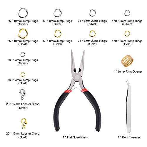 Paxcoo 1200Pcs Open Jump Rings and Lobster Clasps Jewelry Findings...