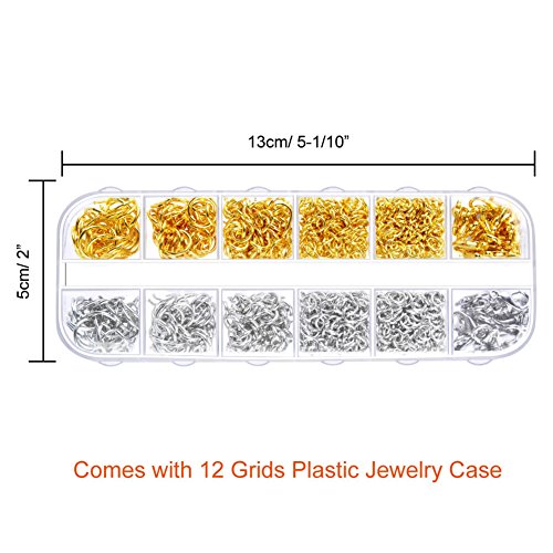Paxcoo 1200Pcs Open Jump Rings and Lobster Clasps Jewelry Findings...