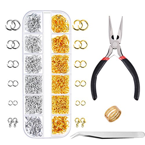 Paxcoo 1200Pcs Open Jump Rings and Lobster Clasps Jewelry Findings...