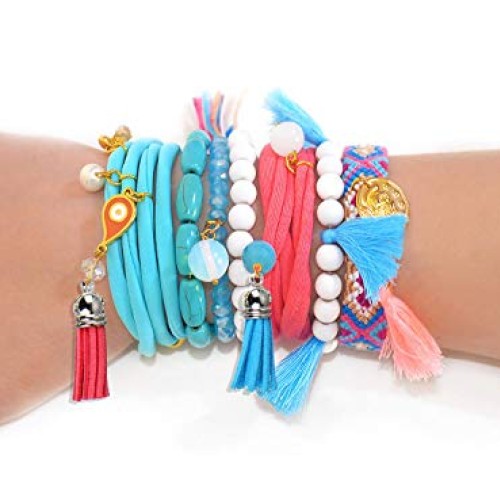 Paxcoo 120Pcs Keychain Tassels Acrylic Keychain Blanks Keychain Ri...