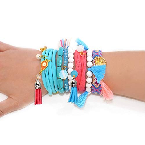 Paxcoo 120Pcs Keychain Tassels Acrylic Keychain Blanks Keychain Ri...