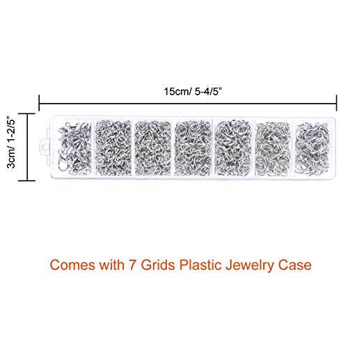 Paxcoo 1500Pcs Silver Jump Rings with Lobster Clasps and Jewelry P...