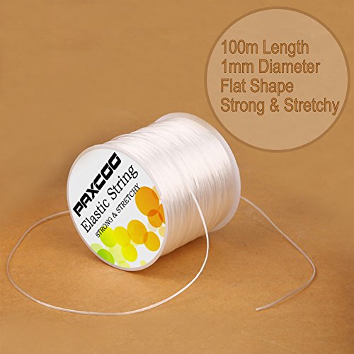 Paxcoo 1mm Elastic Bracelet String Cord Stretch Bead Cord for Jewe...