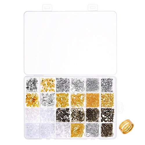 Paxcoo 2400Pcs Earring Making Supplies Kit with 24 Style Earring H...