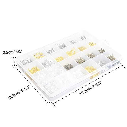 Paxcoo 2400Pcs Earring Making Supplies Kit with 24 Style Earring H...