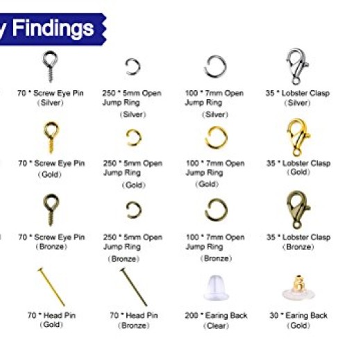 Paxcoo 2880 Pcs Jewelry Making Findings Supplies Kit with Open Jum...