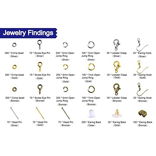 Paxcoo 2880 Pcs Jewelry Making Findings Supplies Kit with Open Jum...