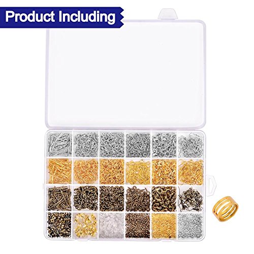 Paxcoo 2880 Pcs Jewelry Making Findings Supplies Kit with Open Jum...
