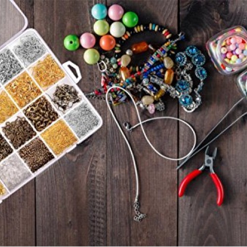 Paxcoo 2880 Pcs Jewelry Making Findings Supplies Kit with Open Jum...