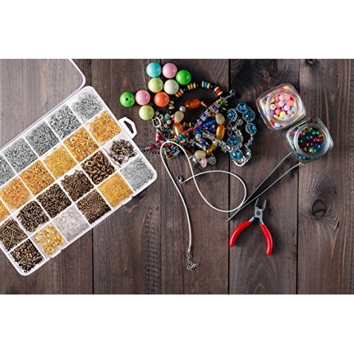 Paxcoo 2880 Pcs Jewelry Making Findings Supplies Kit with Open Jum...
