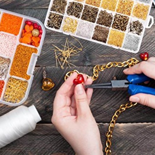 Paxcoo 2880 Pcs Jewelry Making Findings Supplies Kit with Open Jum...