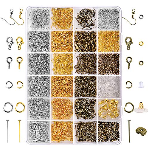Paxcoo 2880 Pcs Jewelry Making Findings Supplies Kit with Open Jum...