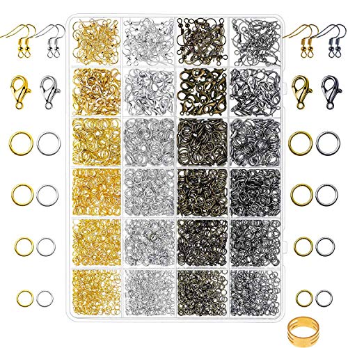 Paxcoo 3200Pcs Jewelry Necklace Repair Kit with Jump Rings, Clasps...