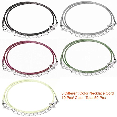 Paxcoo 50Pcs Necklace Cord with Clasp Bulk for Necklace Bracelet J...