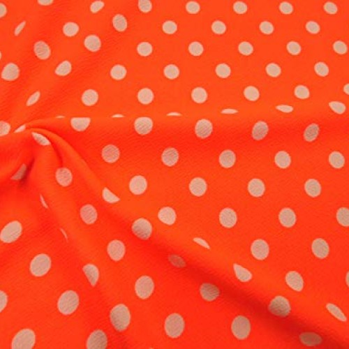 Printed Liverpool Textured 4 Way Stretch Fabric Small White Polka ...