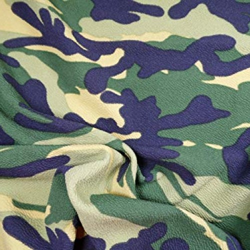 Printed Liverpool Textured Fabric Stretch Woodland Camouflage Tan ...