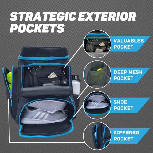 Pickleball Backpack for Men and Women - Fits 2 to 4 Paddles - Shoe...