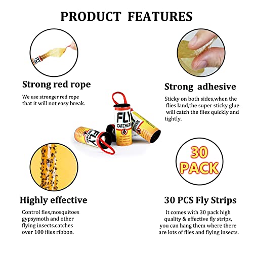 Fly Traps Indoor for Home, 30 PCS Fruit Fly Traps for Indoors, Fly...