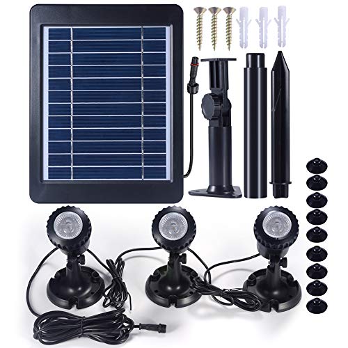 PChero Outdoor Solar Pond Light, Solar Powered Waterproof LED RGB ...