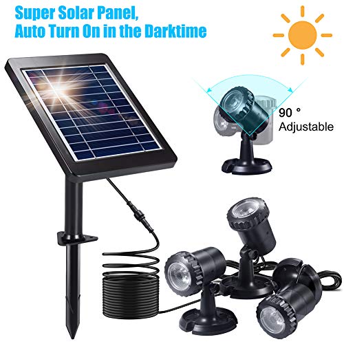 PChero Outdoor Solar Pond Light, Solar Powered Waterproof LED RGB ...