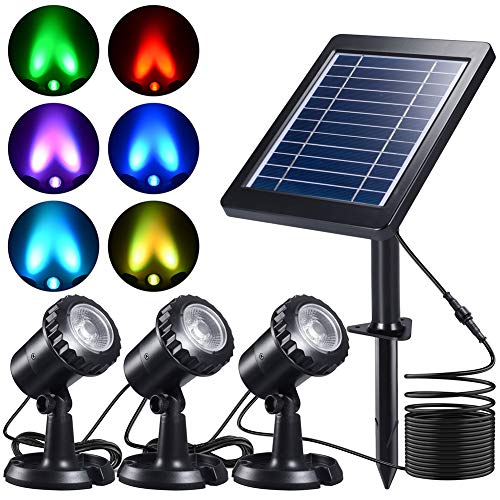 PChero Outdoor Solar Pond Light, Solar Powered Waterproof LED RGB ...