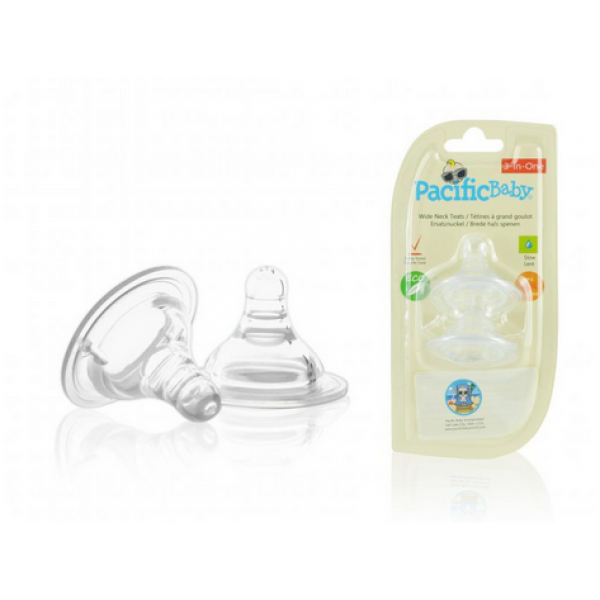 Pacific Baby Inc. Wide Neck Silicone Teats - 3 packs of 2 each