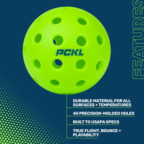PCKL Optic Speed Pickleballs | Indoor & Outdoor | 4 Pack | Built t...