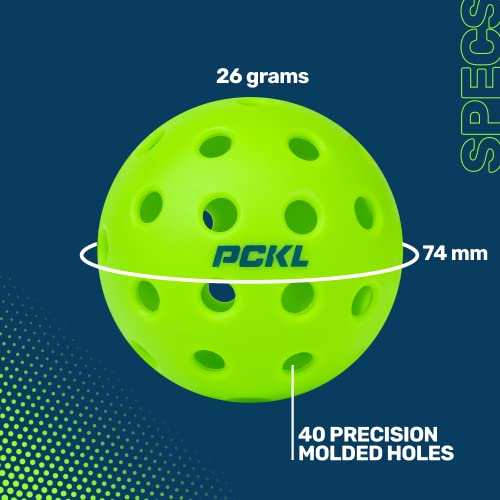 PCKL Optic Speed Pickleballs | Indoor & Outdoor | 4 Pack | Built t...