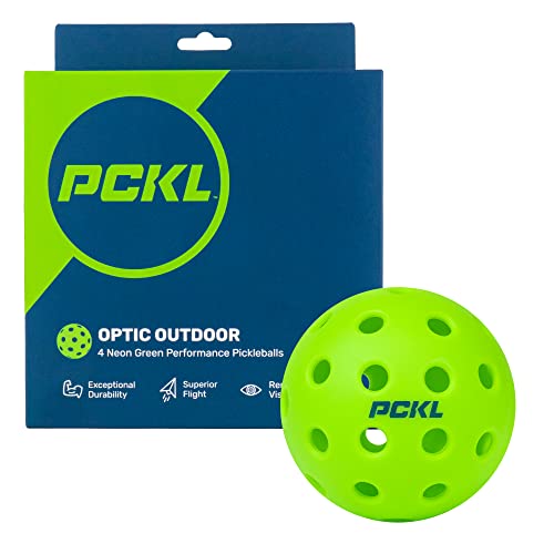 PCKL Optic Speed Pickleballs | Indoor & Outdoor | 4 Pack | Built t...