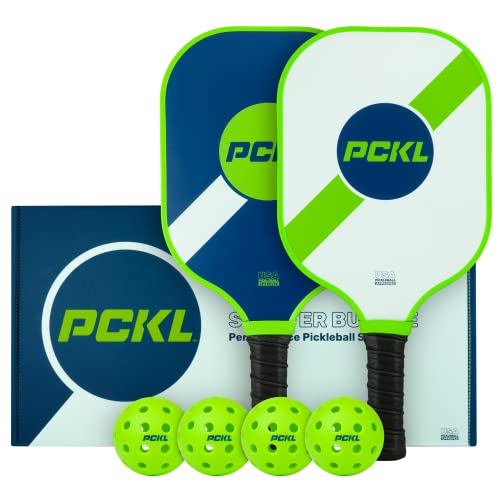 PCKL Starter Bundle Series Premium Pickleball 2 Paddle and 4 Ball ...