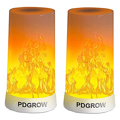 PDGROW LED Flame Effect Light, Flame Lamp 4 Modes USB Rechargeable...