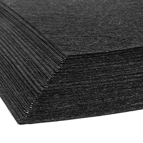25 Pack - Self Adhesive Black Crafting Felt Fabric - 8 x 12 Inches...