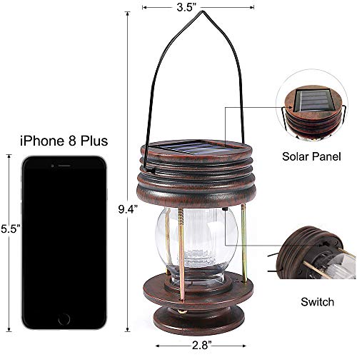 Hanging Solar Lights Outdoor - 2 Pack Solar Powered Waterproof Lan...