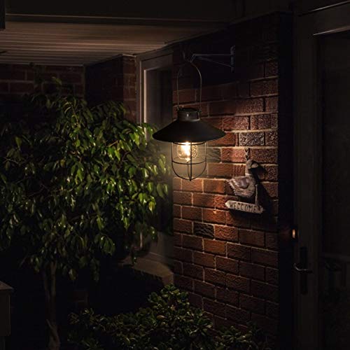 pearlstar Solar Lantern Outdoor Hanging Light Rustic Solar Lamp wi...