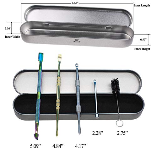Pearwell Pack of 5 Double Ended Stainless Steel Rainbow Gold Wax...
