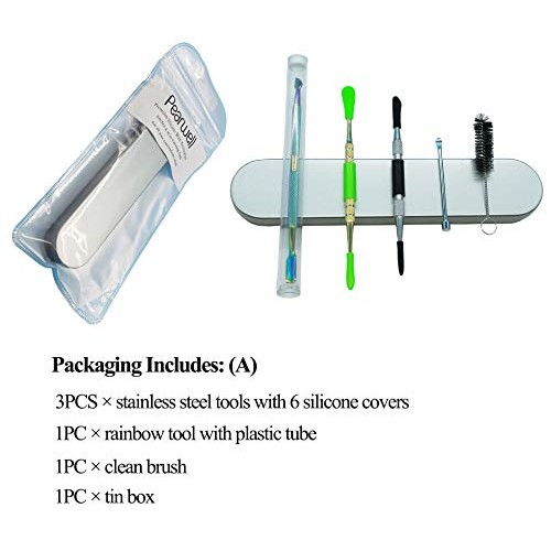 Pearwell Pack of 5 Double Ended Stainless Steel Rainbow Gold Wax...