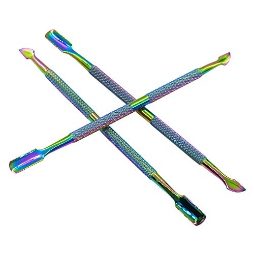 Pearwell Pack of 5 Double Ended Stainless Steel Rainbow Gold Wax...