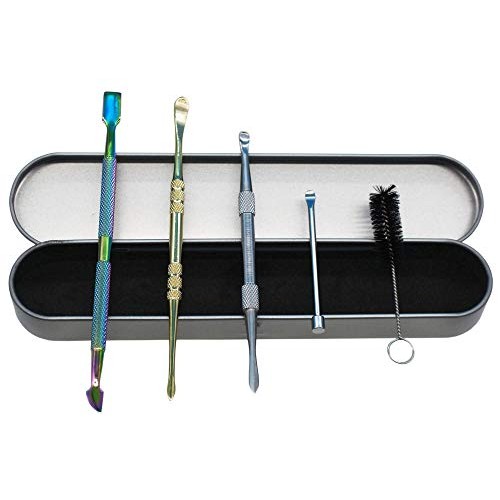 Pearwell Pack of 5 Double Ended Stainless Steel Rainbow Gold Wax...