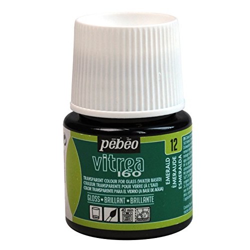 Pebeo Vitrea 160, Glossy Glass Paint, 45 ml Bottle - Emerald