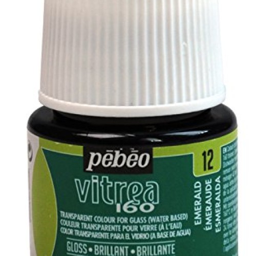 Pebeo Vitrea 160, Glossy Glass Paint, 45 ml Bottle - Emerald