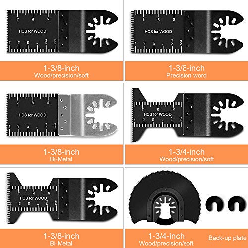 PECHAM 24PCS Universal Wood Metal Oscillating Multitool Quick Rele...