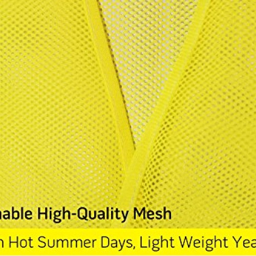 PeerBasics, 10 Pack, Yellow Reflective High Visibility Safety Vest...