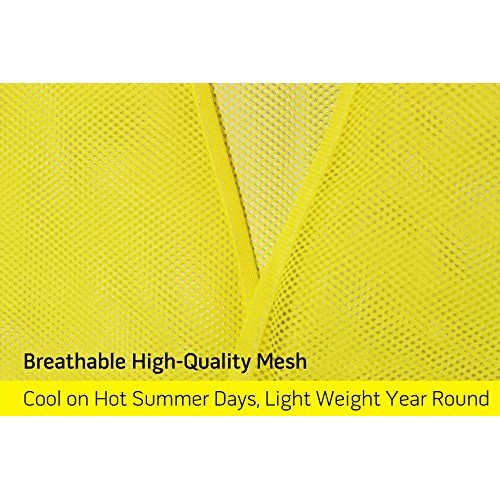PeerBasics, 10 Pack, Yellow Reflective High Visibility Safety Vest...