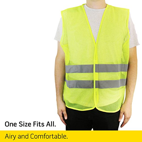 PeerBasics, 10 Pack, Yellow Reflective High Visibility Safety Vest...