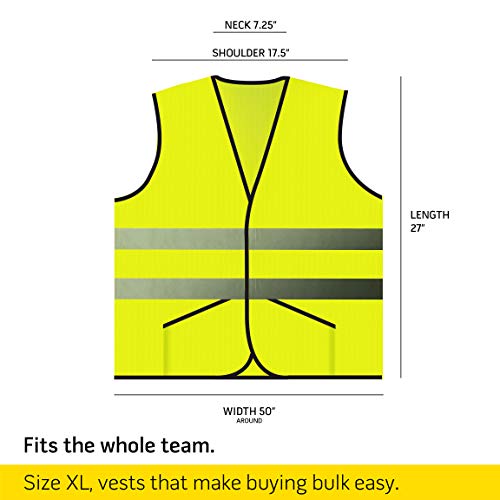PeerBasics, Pocket Safety Vest 10 Pack, Yellow Reflective High Vis...